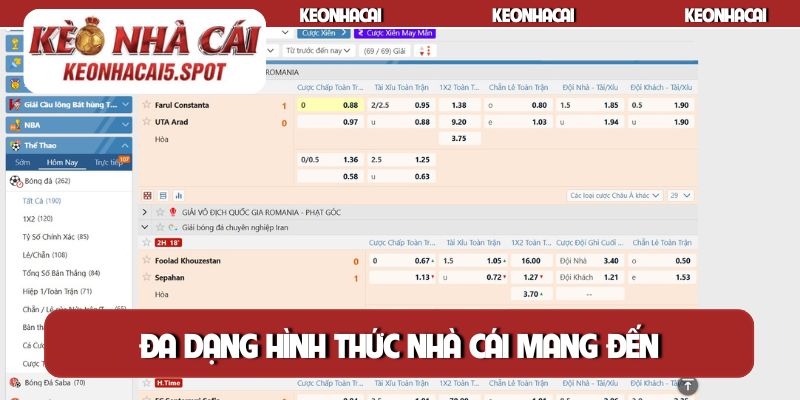 Đa dạng hình thức nhà cái mang đến để dụ người chơi