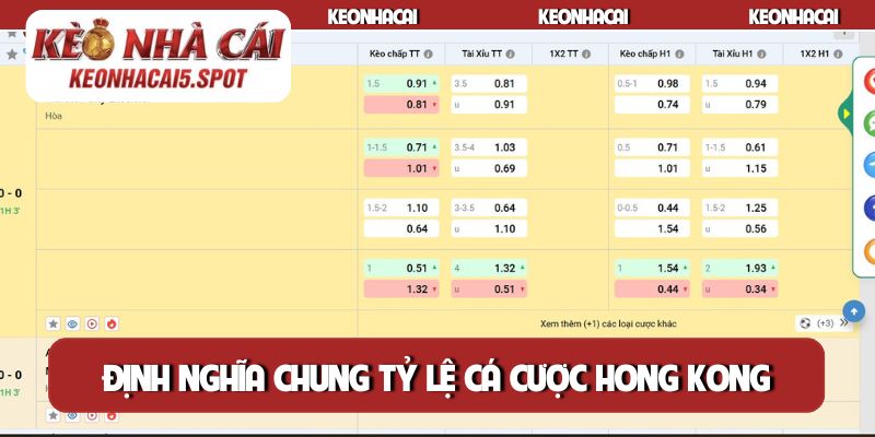 Định nghĩa chung tỷ lệ cá cược Hong Kong