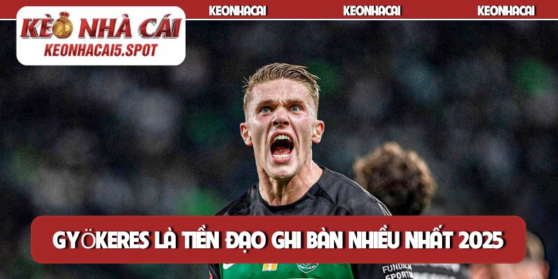 Gyökeres là tiền đạo ghi bàn nhiều nhất 2025