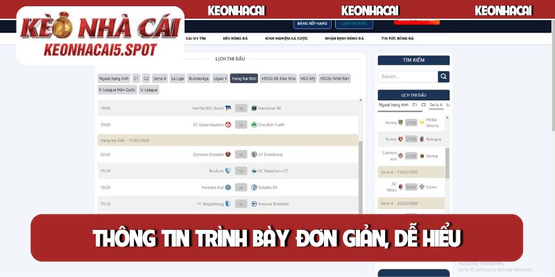 Thông tin trình bày đơn giản, dễ hiểu để tham khảo nhanh